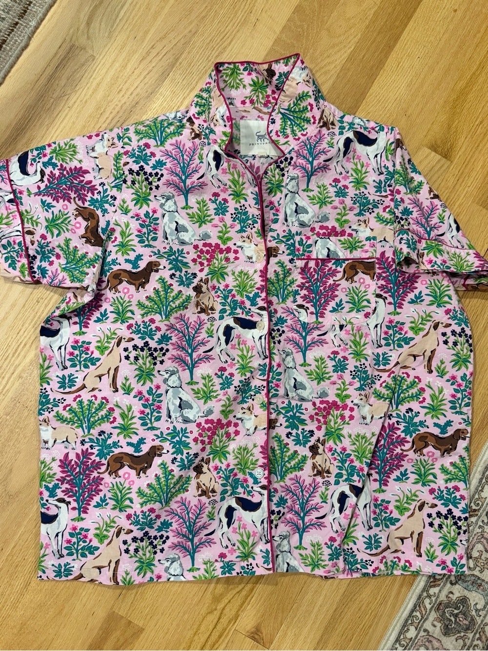 Printfresh Must ~ Love Dogs Print Pajama top / Size 1X - Picture 2 of 6